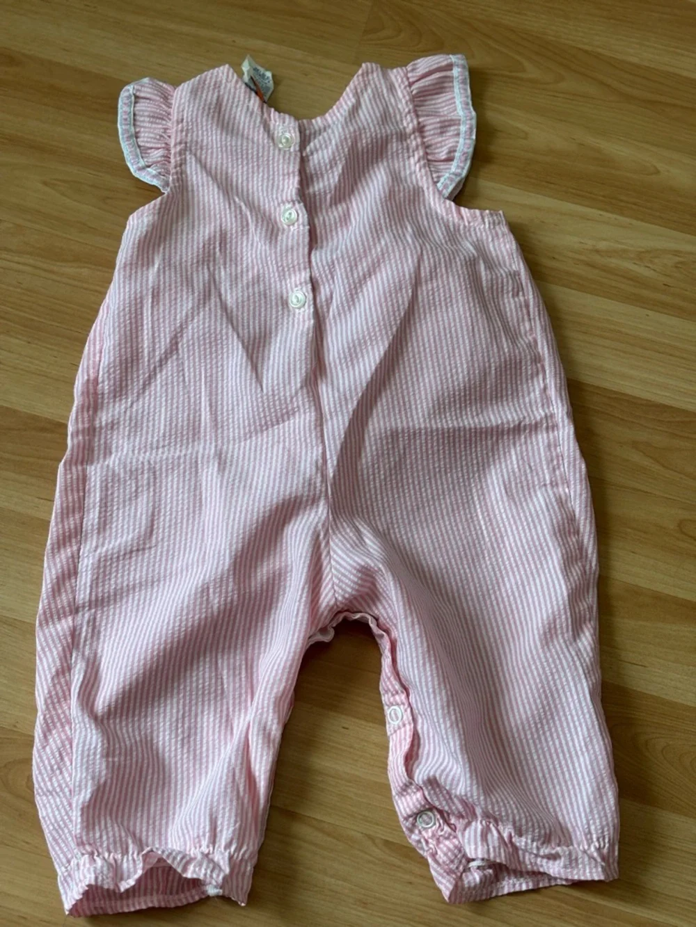 Carter's‎ Vintage Pink Seersucker Striped Romper